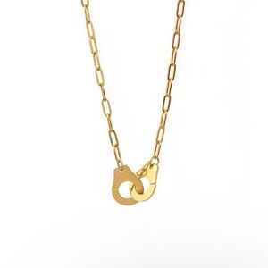 18k Gold Plated Lock Pendant Necklace